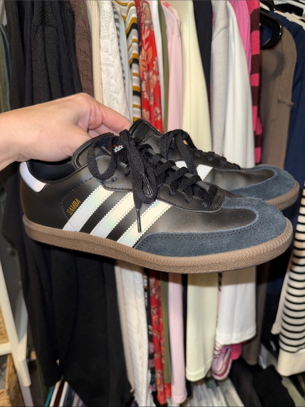 adidas Samba Black, White & Brown Gum Sole Sneakers